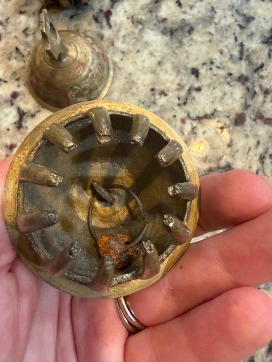 Vintage Indian Brass Elephant Claw Bells (Set of 3) - Picture 9 of 10